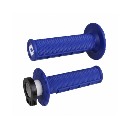 Poignées ODI Emig V2 Lock-On Semi-Gaufrée – Haute Performance Moto bleu