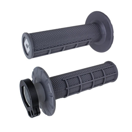 Poignées ODI Emig V2 Lock-On Semi-Gaufrée – Haute Performance Moto gris