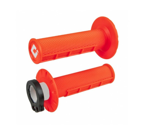 Poignées ODI Emig V2 Lock-On Semi-Gaufrée – Haute Performance Moto orange