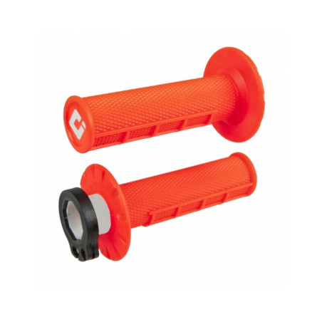 Poignées ODI Emig V2 Lock-On Semi-Gaufrée – Haute Performance Moto orange