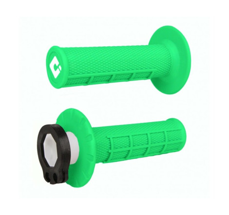 Poignées ODI Emig V2 Lock-On Semi-Gaufrée – Haute Performance Moto vert