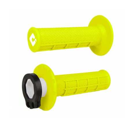 Poignées ODI Emig V2 Lock-On Semi-Gaufrée – Haute Performance Moto jaune