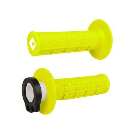 Poignées ODI Emig V2 Lock-On Semi-Gaufrée – Haute Performance Moto jaune