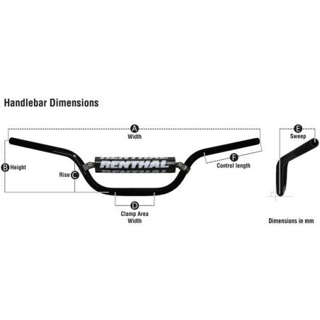 Guidon RENTHAL Twinwall 999 McGrath KTM SX125–450 bleu