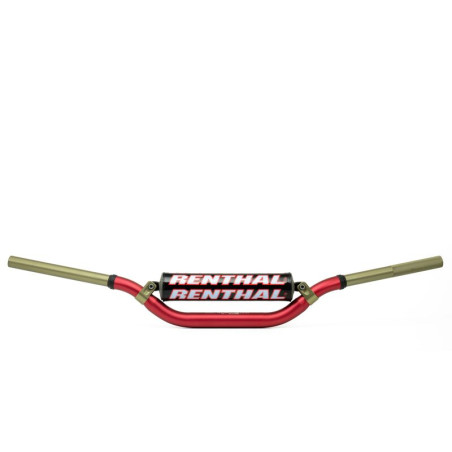 Guidon RENTHAL Twinwall 997 RC Honda CRF / Kawasaki KX-KXF rouge