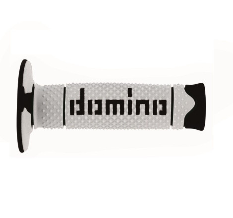 Revêtements DOMINO A260 Off-road Dual Compound Full Grip Blanc/Noir – Poignées moto haute adhérence