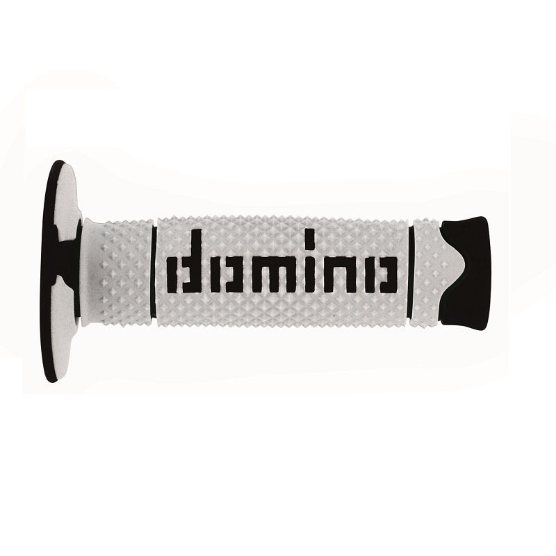 Revêtements DOMINO A260 Off-road Dual Compound Full Grip Blanc/Noir – Poignées moto haute adhérence