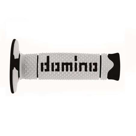 Revêtements DOMINO A260 Off-road Dual Compound Full Grip Blanc/Noir – Poignées moto haute adhérence