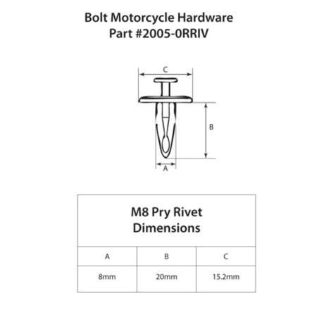 Rivets plastique BOLT M8 – 10 pièces