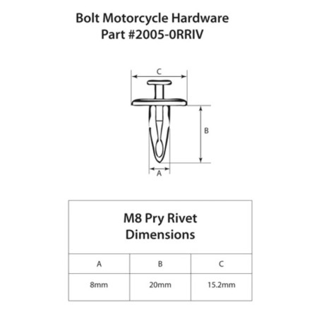 Rivets plastique BOLT M8 – 10 pièces