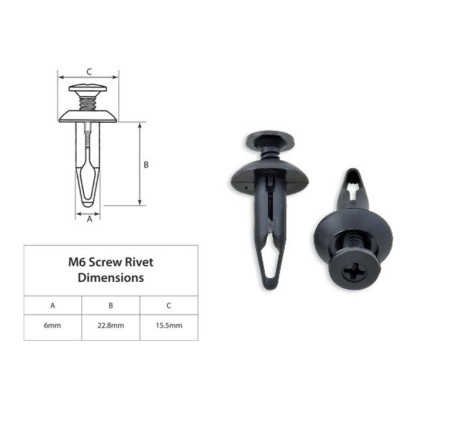 Rivets plastique BOLT M6 – 10 pièces