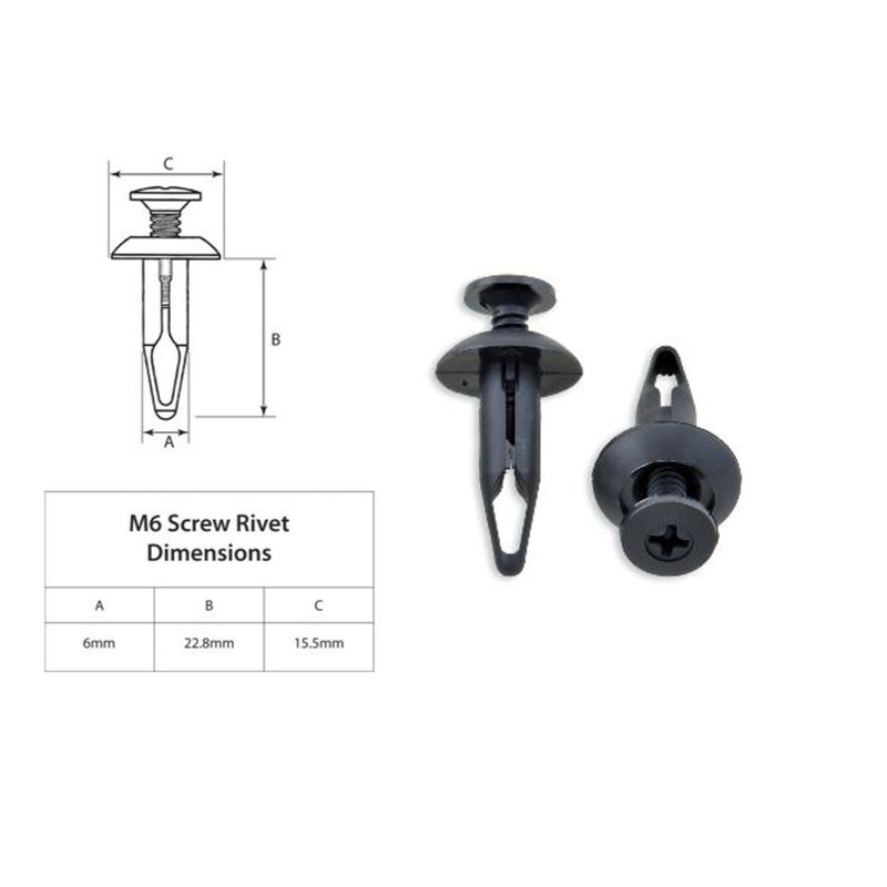 Rivets plastique BOLT M6 – 10 pièces