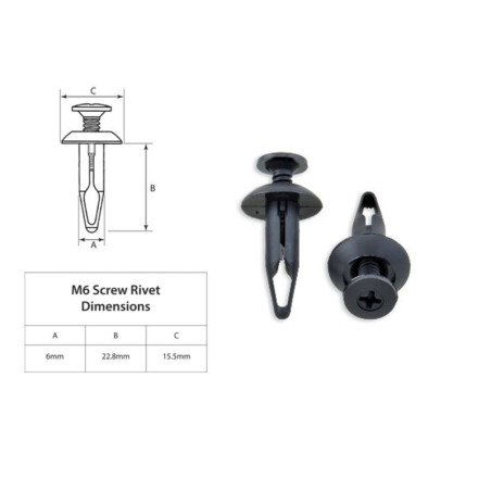 Rivets plastique BOLT M6 – 10 pièces