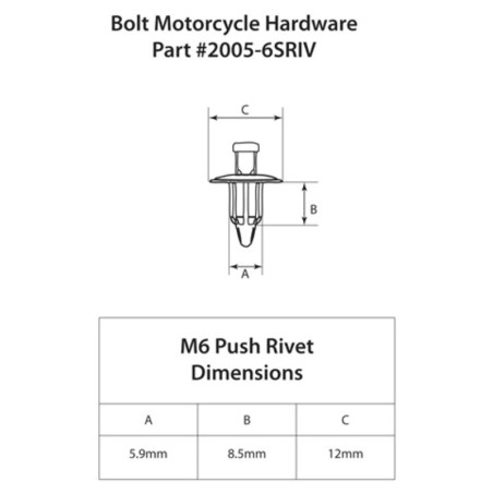 Rivets plastique BOLT M6 – 10 pièces