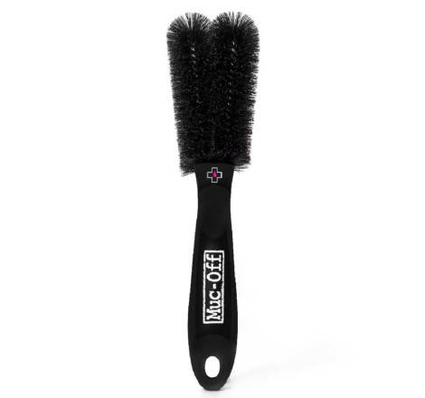 Brosse goupillon double Muc-Off – Nettoyage polyvalent roues et composants vélo et moto