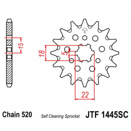 Kit chaîne JT 520HDS 13/51 super-renforcée - couronne ultra-light anti-boue 125 KX 2003 à 2008