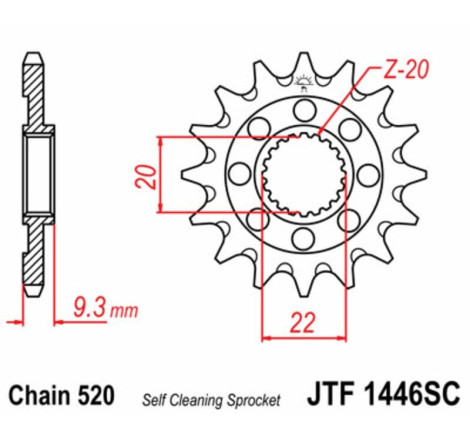 Kit chaîne JT 520HDS 13/48 super-renforcée - couronne ultra-light anti-boue 250 KX-F 2006 à 2010