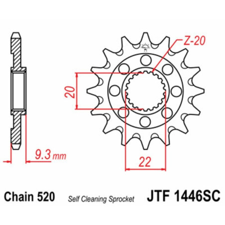 Kit chaîne JT 520HDS 13/48 super-renforcée - couronne ultra-light anti-boue 250 KX-F 2006 à 2010