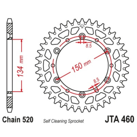 Kit chaîne JT 520HDS 13/49 super-renforcée - couronne ultra-light anti-boue 250 KX 2002 à 2005