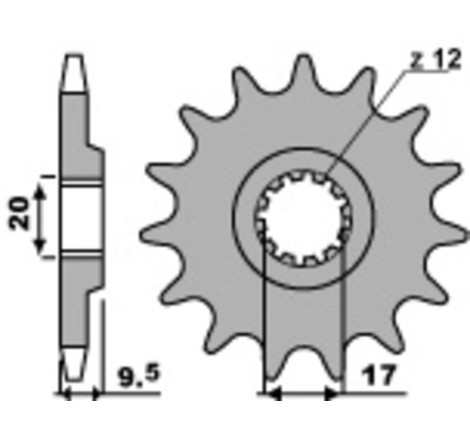 Pignon PBR 13 dents acier standard 85 SX/TC/MC