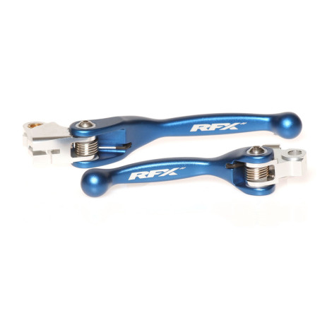 Jeu de leviers flexibles forgés RFX Race bleu pour Yamaha 65/85 YZ