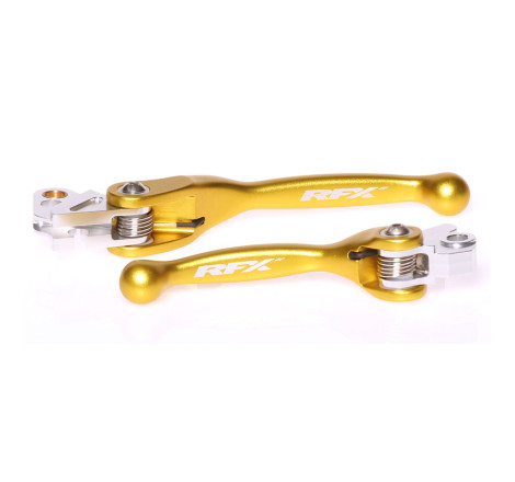 Ensemble leviers flexibles forgés RFX Race jaune pour Suzuki 85/125/250/450 RM/RM-Z