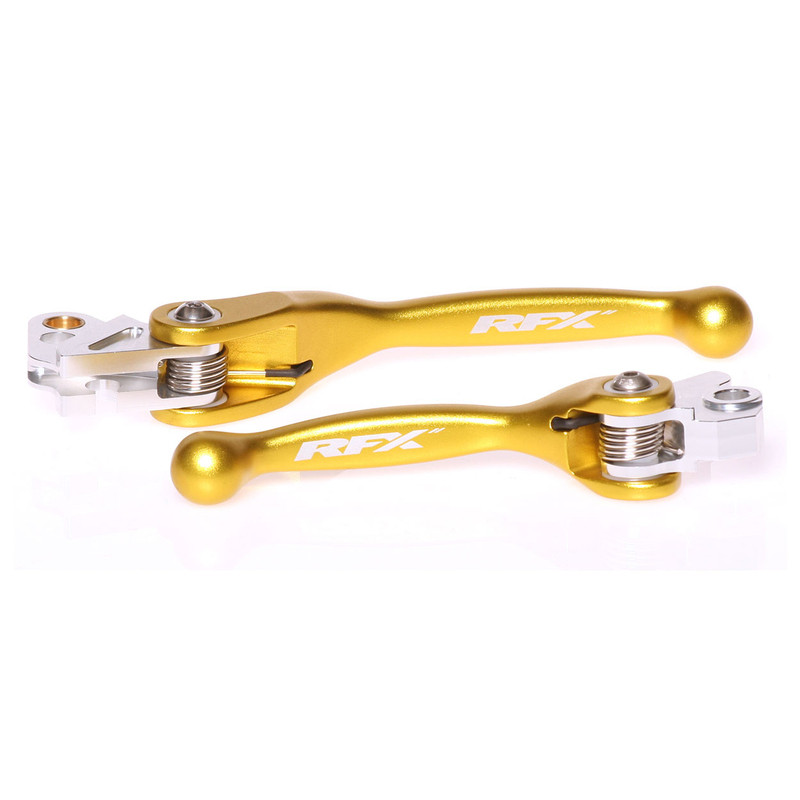 Ensemble leviers flexibles forgés RFX Race jaune pour Suzuki 85/125/250/450 RM/RM-Z