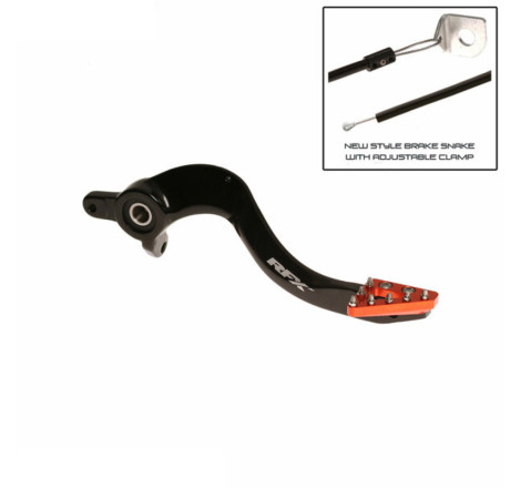 Levier de frein arrière RFX Pro ST (Anodisé dur noir/orange) 125/250/350/450 SX/SX-F