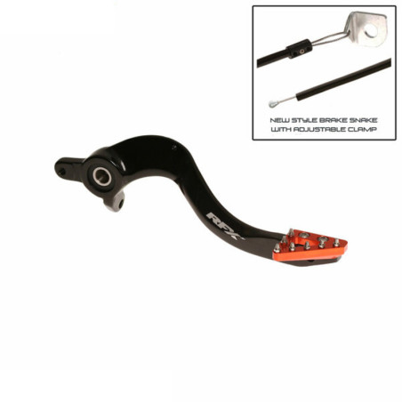 Levier de frein arrière RFX Pro ST (Anodisé dur noir/orange) 125/250/350/450 SX/SX-F