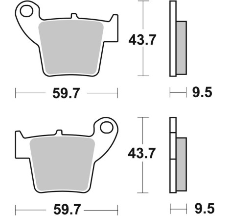 Plaquettes de frein arrière BREMBO Off-Road métal fritté pour 125/250/450 CR/CRF