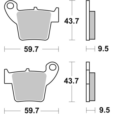 Plaquettes de frein arrière BREMBO Off-Road métal fritté pour 125/250/450 CR/CRF