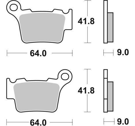 Plaquettes de frein arrière BREMBO Off-Road métal fritté pour 65/85/125/250/350/450 SX/SX-F/TC/FC/MC/MC-F