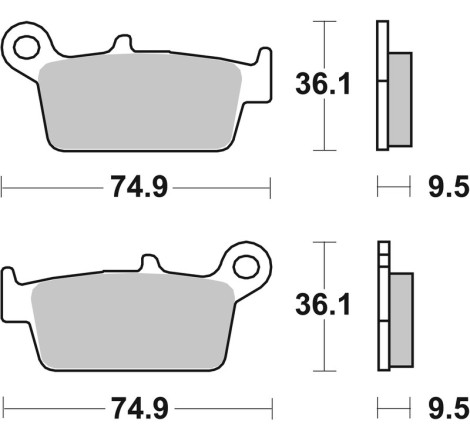 Plaquettes de frein arrière BREMBO Off-Road métal fritté pour 125/250/500 CR/KX/RM/YZ