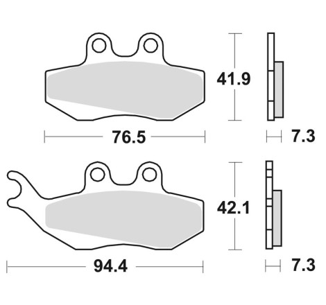 Plaquettes de frein BRAKING route/Scooter/Off-Road/Quad semi-métallique - 770SM1