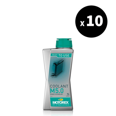 10x Liquide de refroidissement MOTOREX Coolant M5.0 1L - protection moteur haute performance