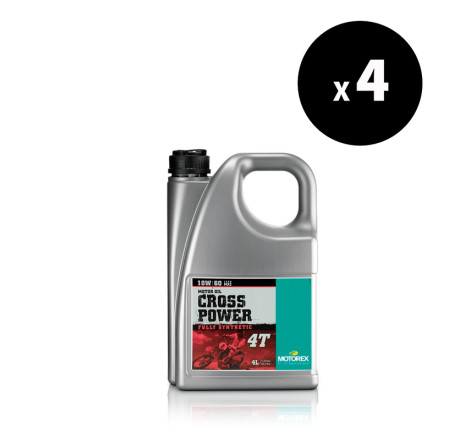 Pack 4 Huile moteur MOTOREX Cross Power 4T 10W60 4L – Huile moto 100% synthèse haute performance JASO MA2