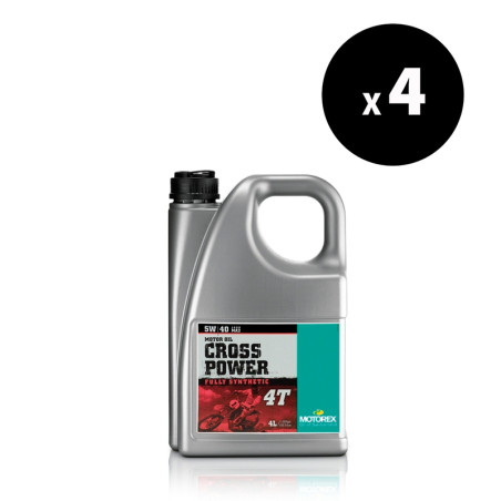 Pack 4 Huile moteur MOTOREX Cross Power 4T 5W40 4L – Huile moto 100% synthèse haute performance JASO MA2