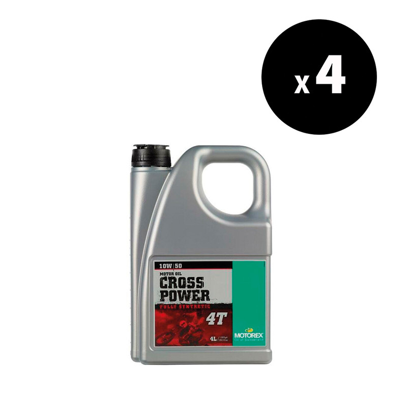 Pack 4 Huile moteur MOTOREX Cross Power 4T 10W50 4L – Huile moto 100% synthèse haute performance JASO MA2