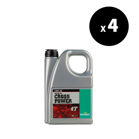 Pack 4 Huile moteur MOTOREX Cross Power 4T 10W50 4L – Huile moto 100% synthèse haute performance JASO MA2