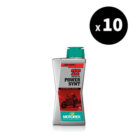 Pack 10 Huile moteur MOTOREX Power Synt 2T 1L – Huile 2 temps synthétique haute performance prémix