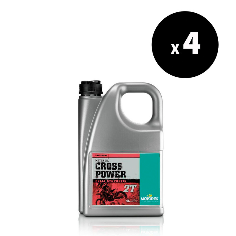 Pack 4 Huile moteur MOTOREX Cross Power 2T 4L – Huile 2 temps 100% synthèse haute performance motocross enduro