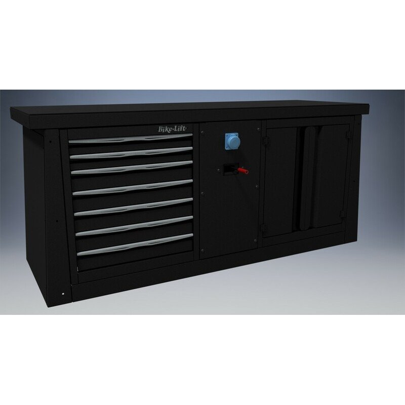 Meuble d'atelier BIKE LIFT 2 m – 7 tiroirs avec armoire