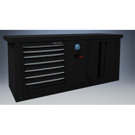 Meuble d'atelier BIKE LIFT 2 m – 7 tiroirs avec armoire