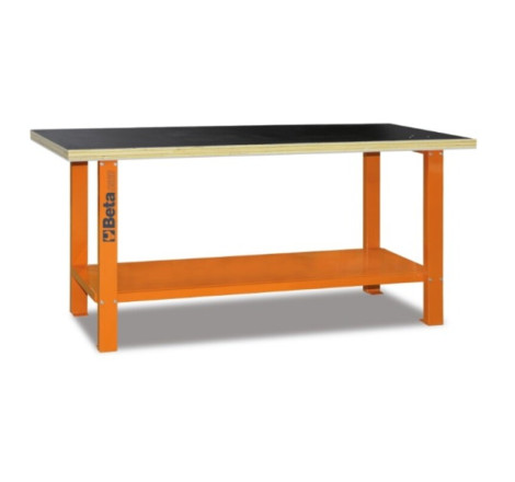 Établi avec plan de travail en bois BETA C56B - orange
