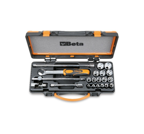 Coffret BETA cliquet 3/8" avec 16 douilles 6 pans et 5 accessoires