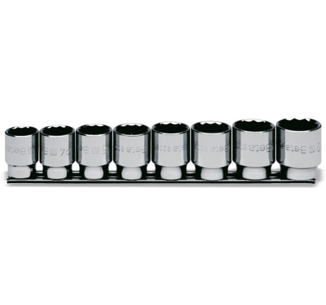 Coffret BETA 8 douilles 1/2" 12 pans sur support