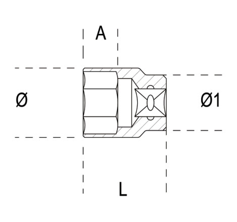 Douille 6 pans BETA 3/4" 55 mm