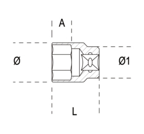 Douille 6 pans BETA 1/2" 30 mm