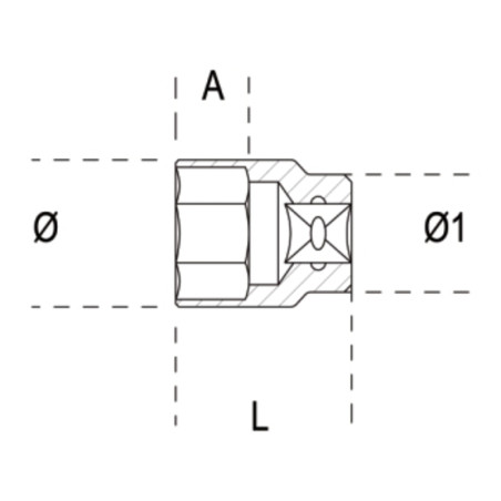 Douille 6 pans BETA 1/2" 10 mm