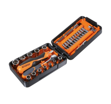 Coffret compact BETA 11 douilles 6 pans, 21 embouts et 7 accessoires